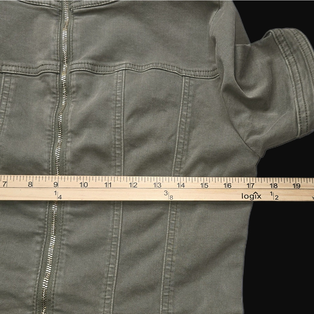 White House Black Market Shirt Dress Womens 6 Olive Green Belted Utility Stretch - Picture 8 of 9